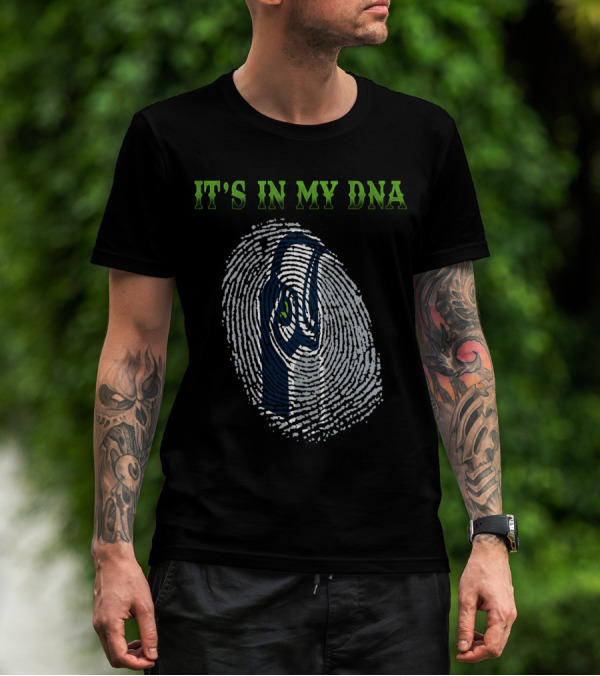 It's In My Dna Seattle Seahawks Fingerprint T-Shirt