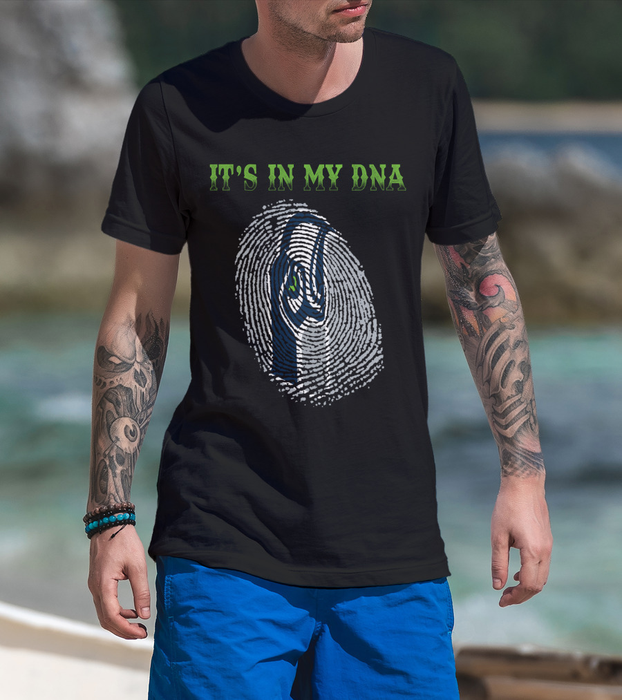 It's In My Dna Seattle Seahawks Fingerprint T-Shirt