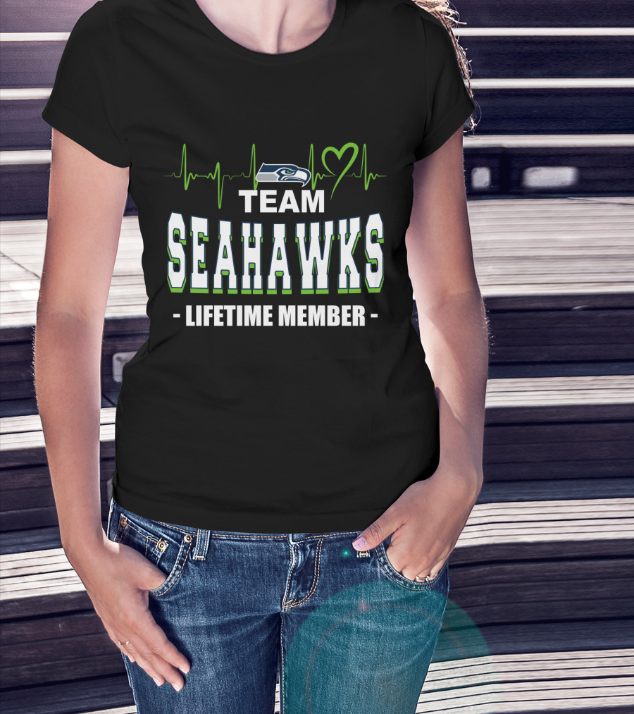 Seattle Seahawks Team Lifetime Member Heartbeat T-Shirt
