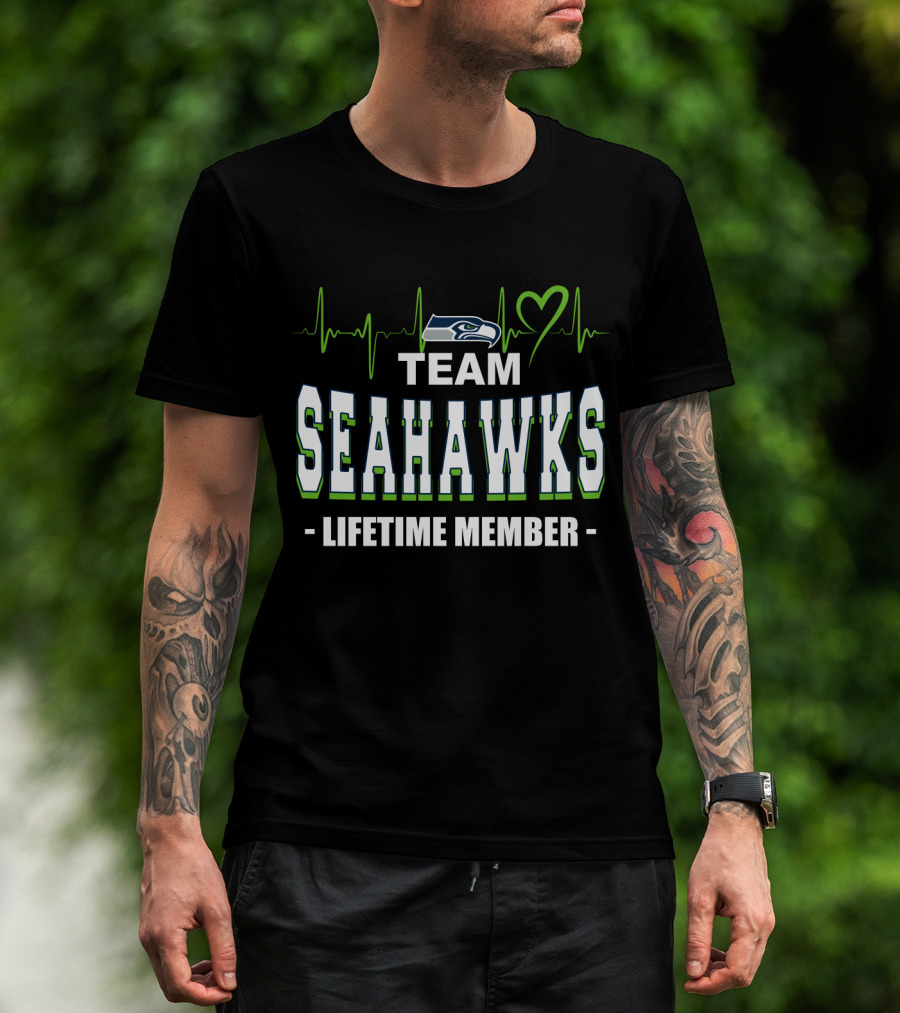 Seattle Seahawks Team Lifetime Member Heartbeat T-Shirt