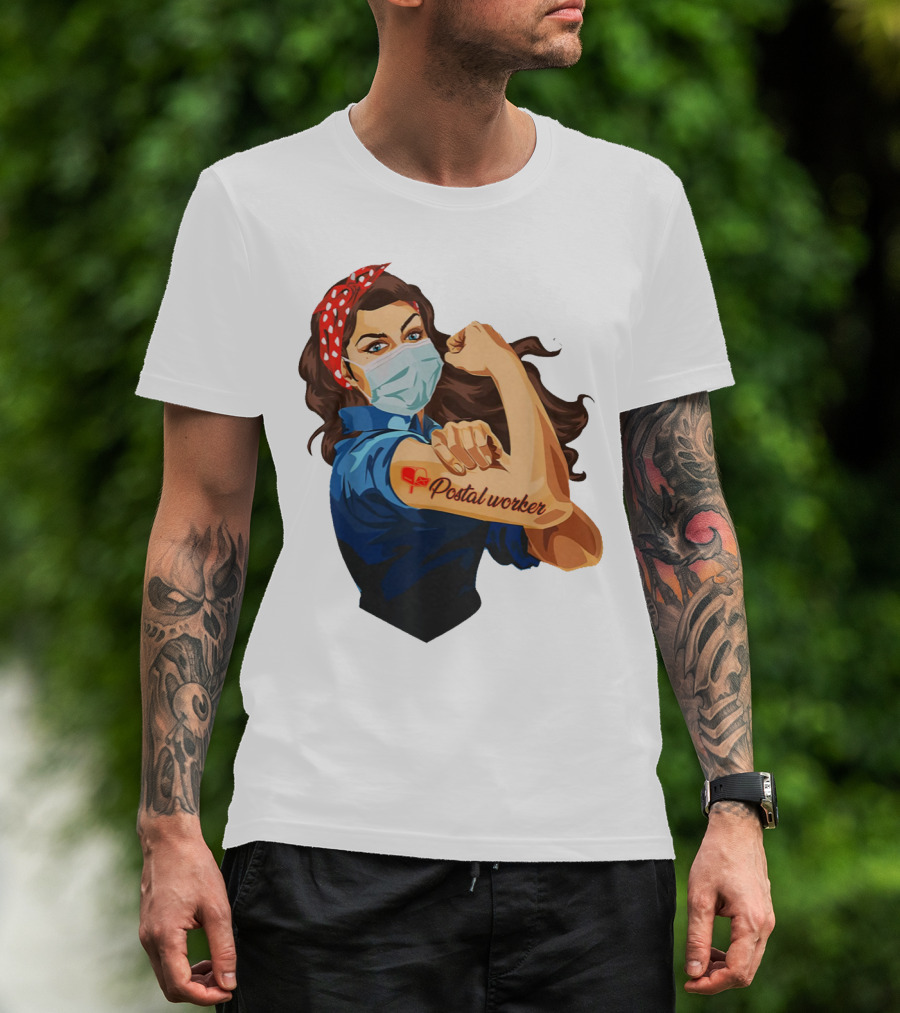 Proud Postal Worker Rosie The Riveter Masked T-Shirt