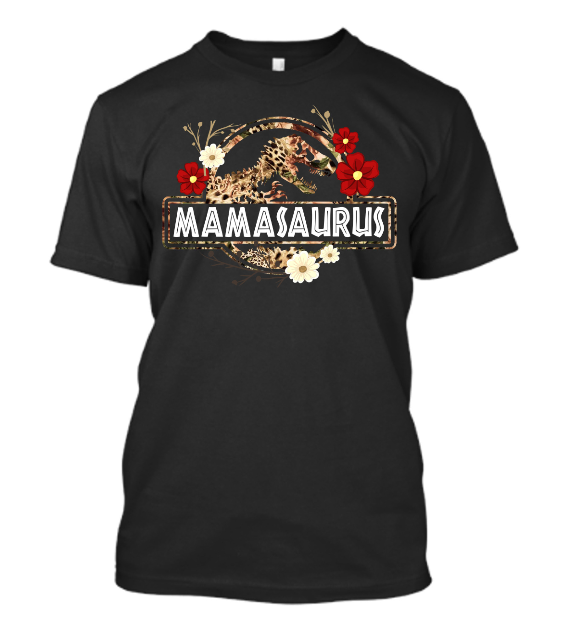 Mamasaurus Dinosaur Floral Funny Mama Saurus Flower T-Shirt