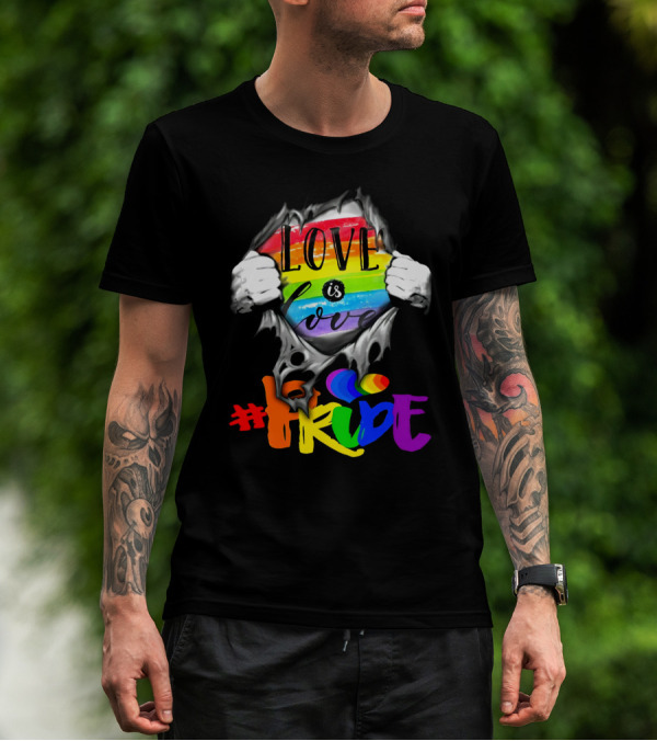 Love Is Love Rainbow Pride Hashtag T-Shirt