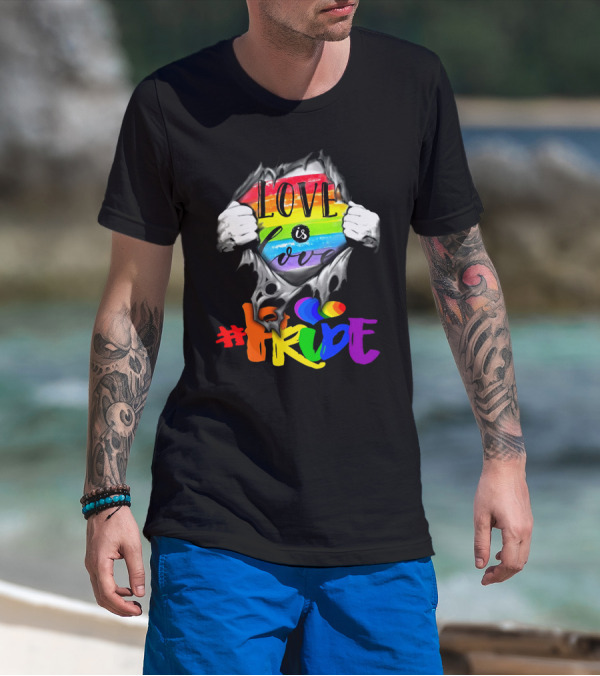 Love Is Love Rainbow Pride Hashtag T-Shirt
