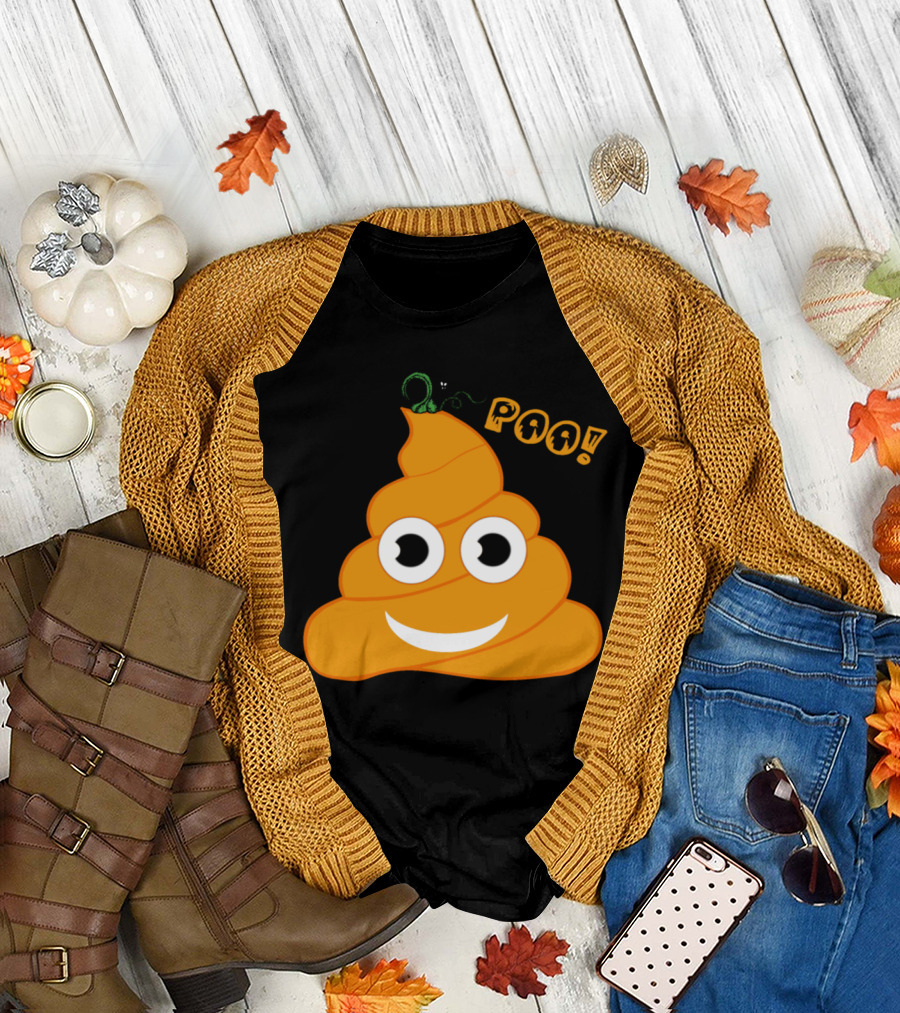 Poo Pumpkin I Mean Boo Funny Halloween Costume T-Shirt