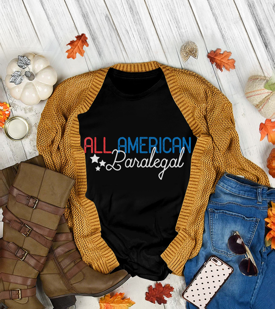 All American Paralegal Patriotic Stars 4th of July Freedom T-Shirt