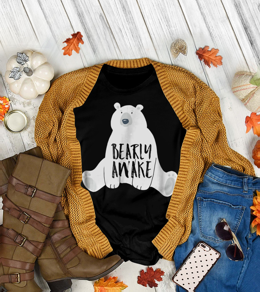 Bearly Awake Polar Bear Sitting T-Shirt