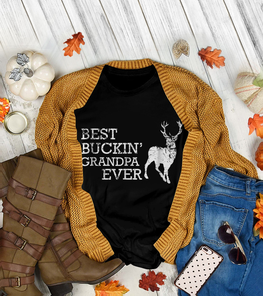 Best Buckin' Grandpa Ever Funny Dee Deer T-Shirt