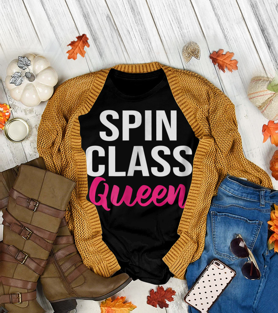 Spin Class Queen Bike Funny Mounta T-Shirt