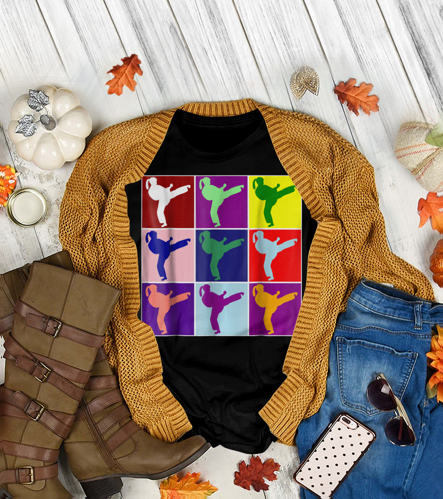 Cute Colorful Girl Karate Martial Arts Pop T-Shirt