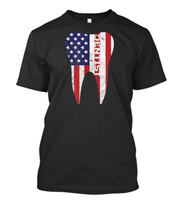 Dentist Patriotic American Flag Tooth T-Shirt