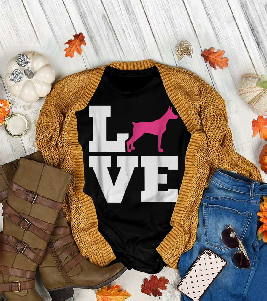 Love Doberman Pink T-Shirt