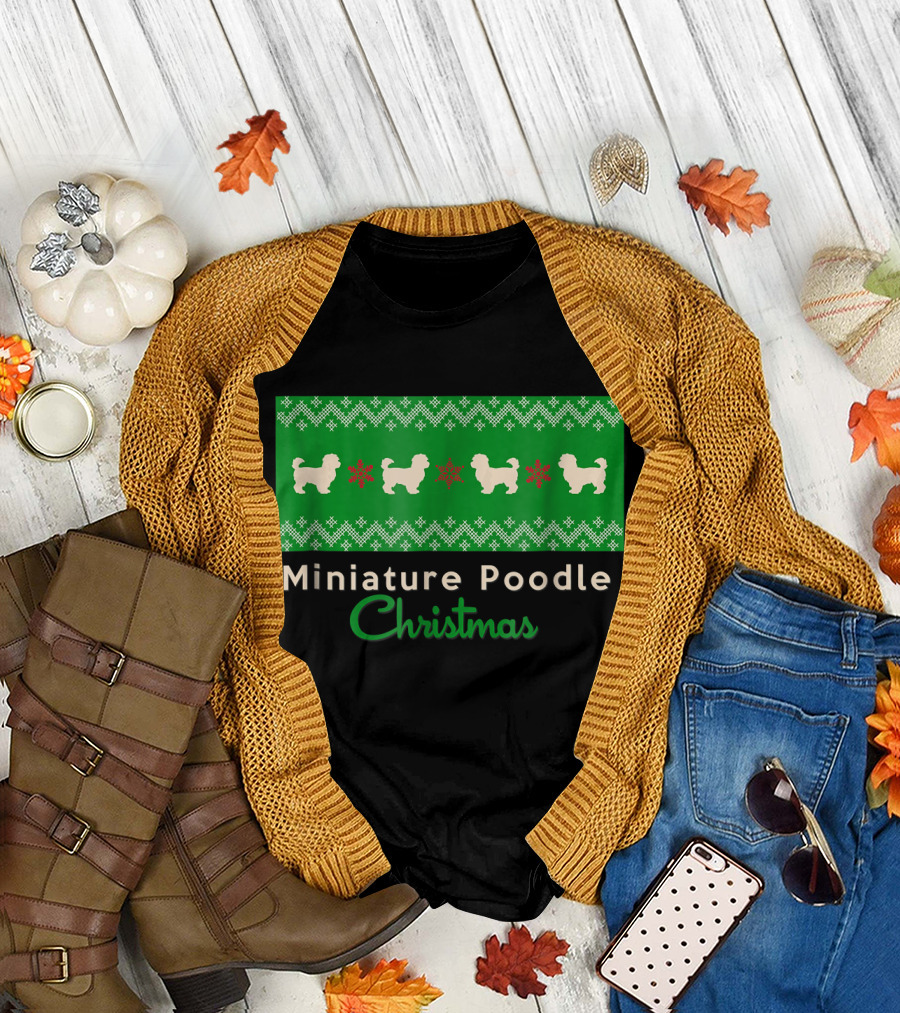 Miniature Poodle Christmas Ugly T-Shirt