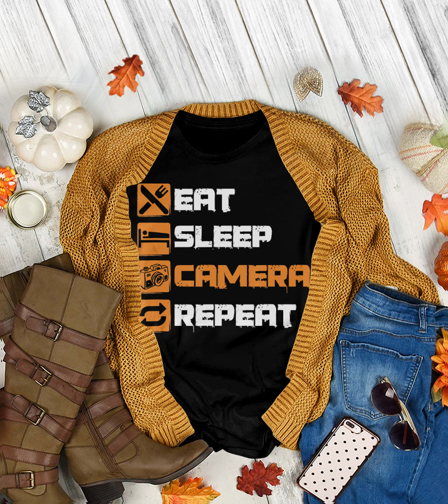 Eat Sleep Camera Repeat Photography Photog Cycle Icons T-Shirt