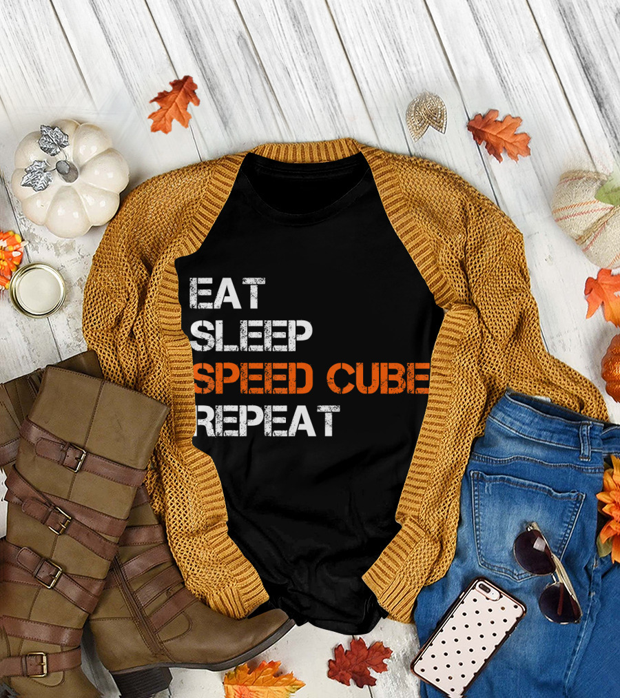 Eat Sleep Speed Cube Repeat Puzzle Cube Lifestyle Rhythm T-Shirt