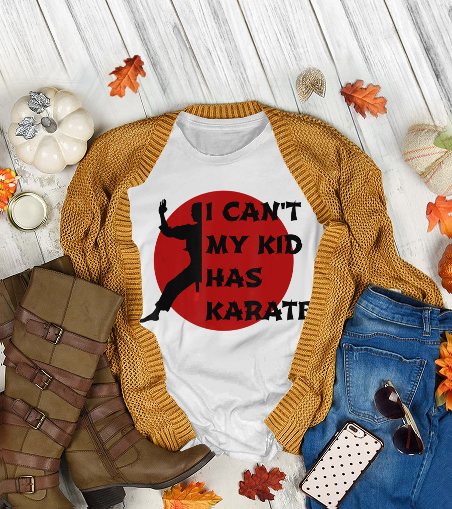 I Can't My Kid Has Karate Red Circle T-Shirt