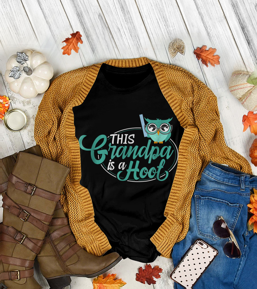 This Grandpa is a Hoot Owl Grandpa Funny T-Shirt