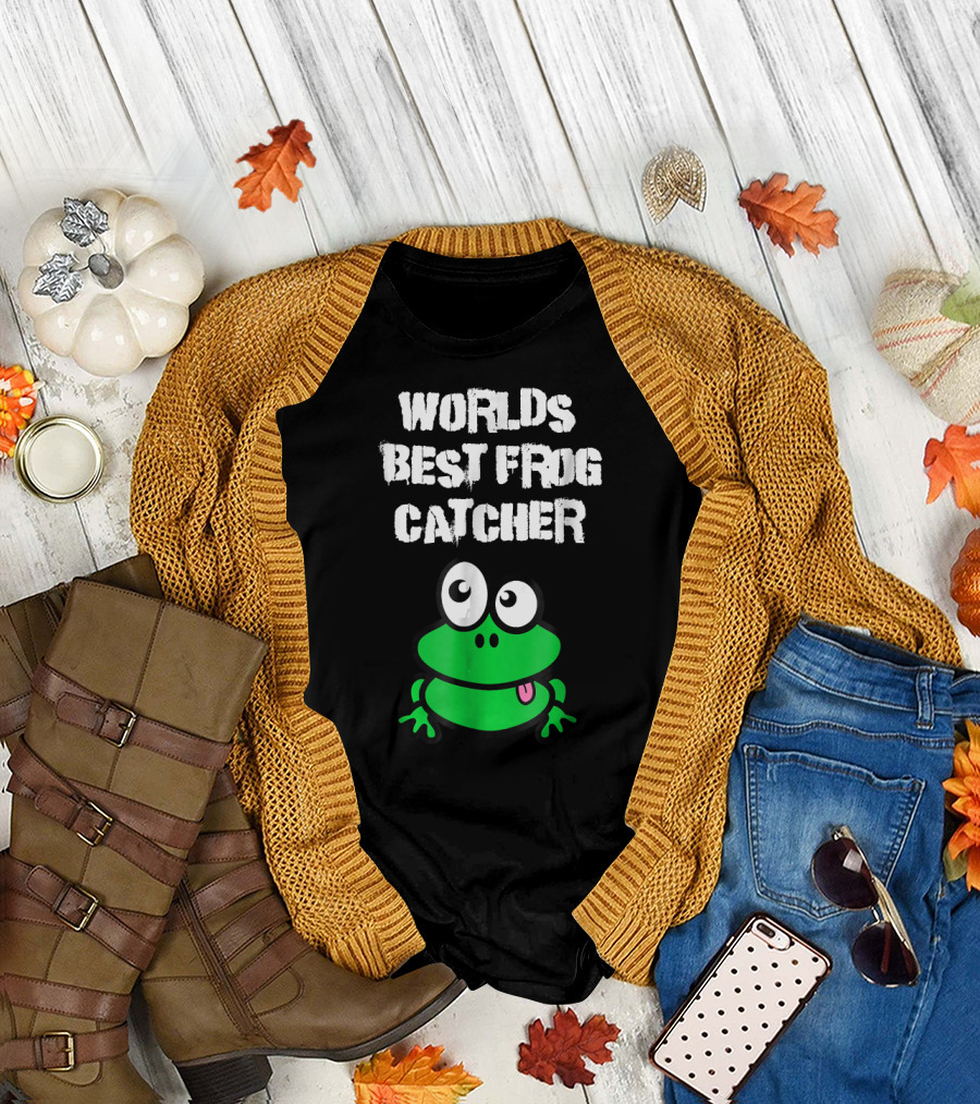 Worlds Best Frog Catcher Funny Frog T-Shirt