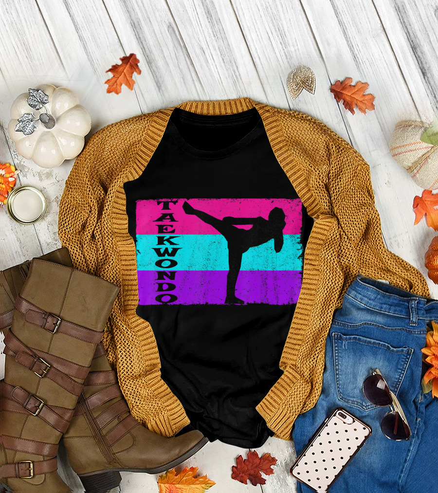 Girls Taekwondo Retro Korean Martial Arts T-Shirt
