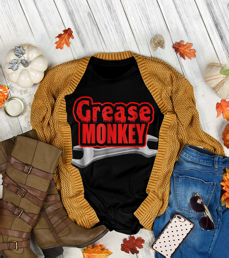 Grease Monkey Wrench Auto Mechanics Iconic Style Wrench T-Shirt