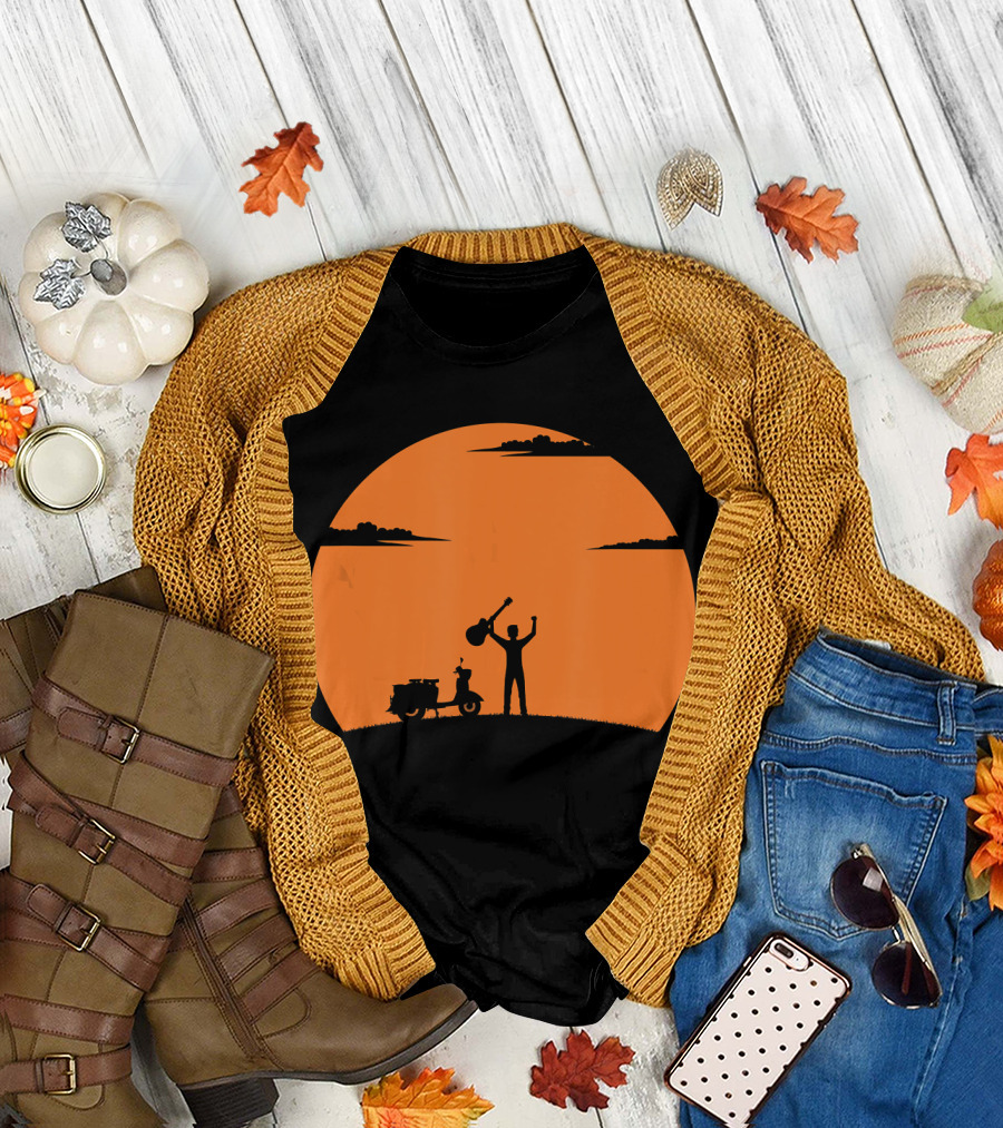 Guitar Sunset Journey Guitar Teacher Fan Guitar T-Shirt