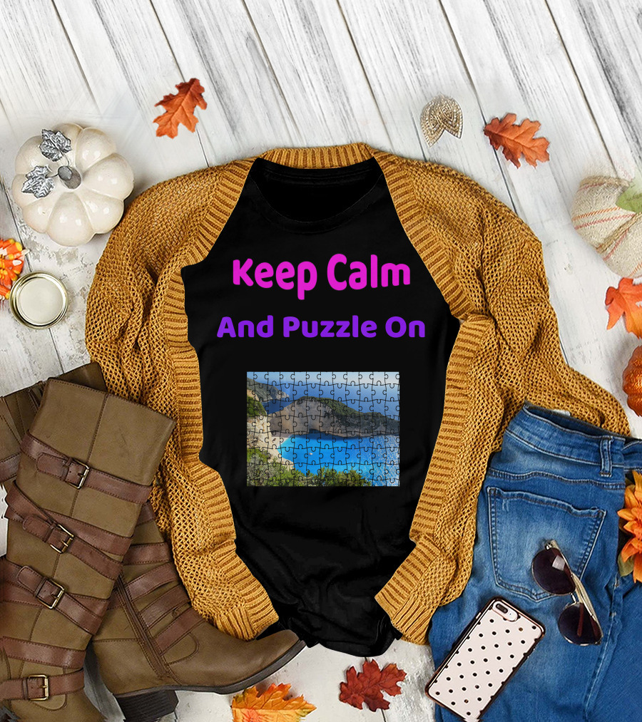 Keep Calm And Puzzle On 500 Piece Jigsaw Puzzle T-Shirt