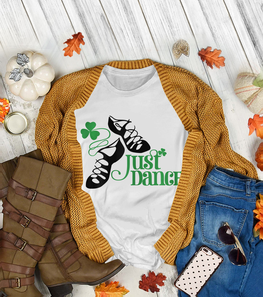 Just Dance Irish Shamrock and Irish Dance Shoes T-Shirt