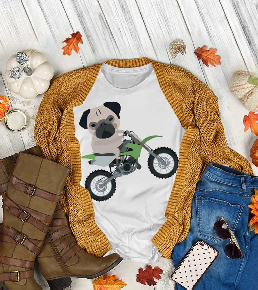 PugPet Dirt Bike Rider T-Shirt