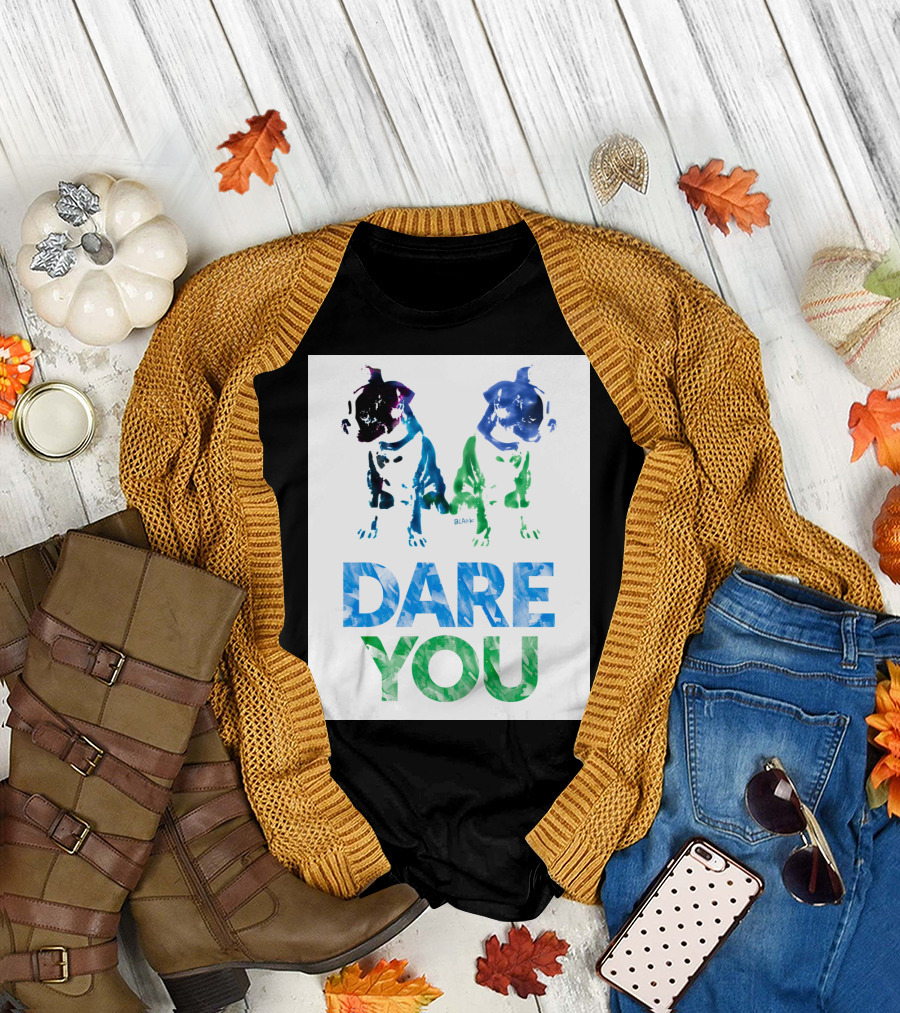 Dare You - Vibrant Dual Dog Watercolor Challenge T-Shirt