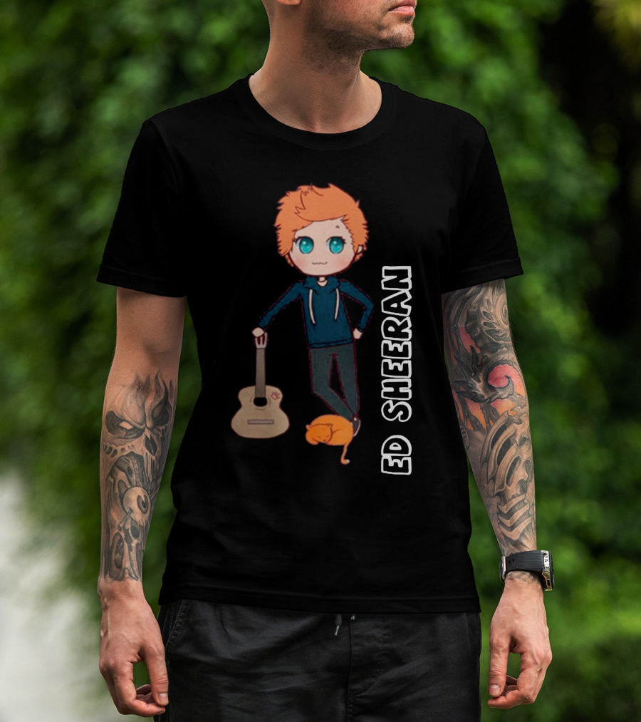 Ed Sheeran Cute Cat Guitar T-Shirt