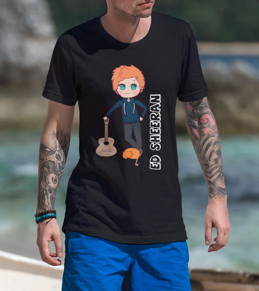 Ed Sheeran Cute Cat Guitar T-Shirt