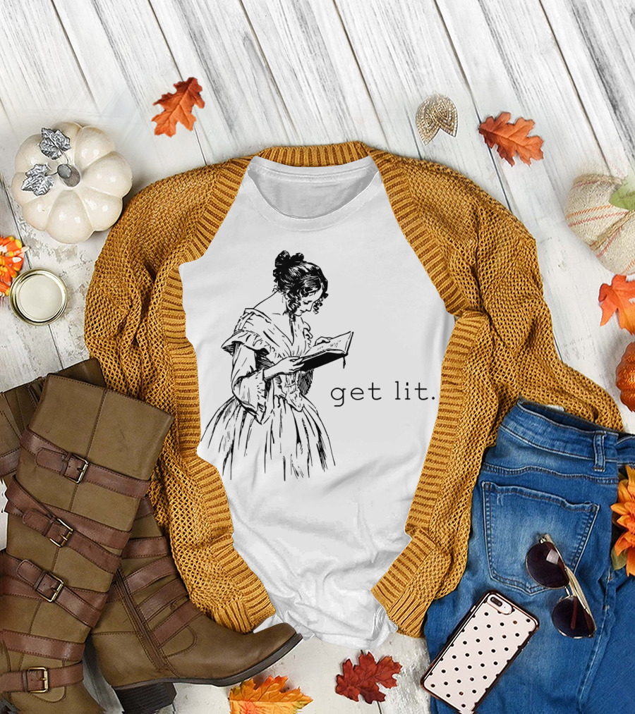 Get Lit for Book Lovers 18th Century Reader with Book T-Shirt