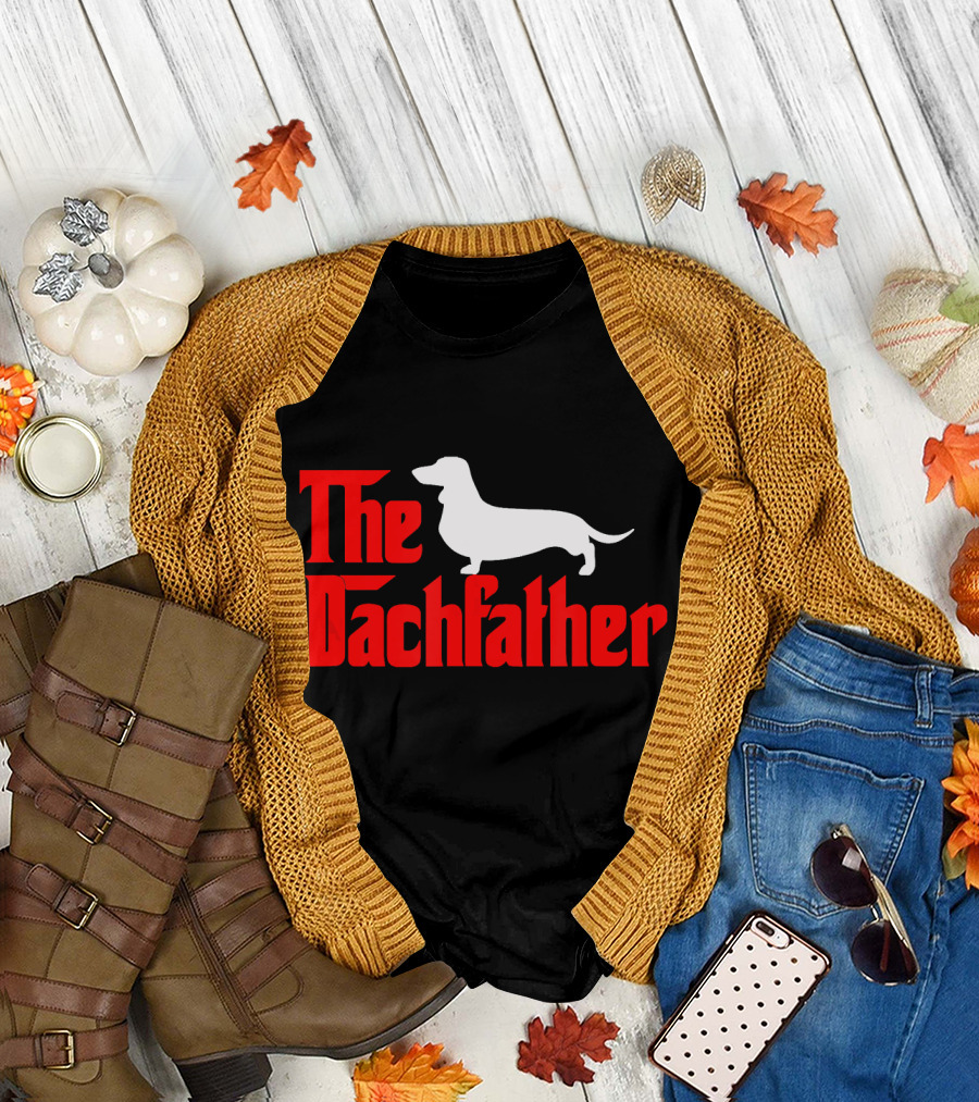 The Dachfather Mens SH Funny Dachshund T-Shirt