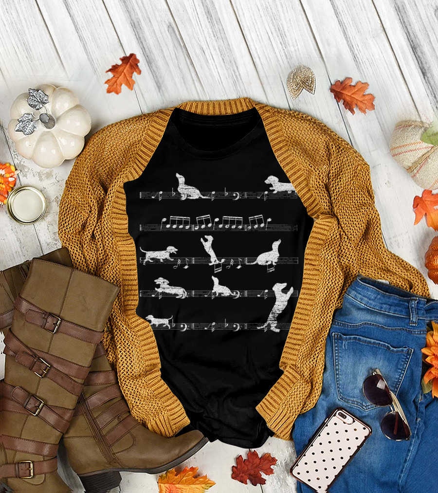 Dachshund Melody Notes Parade T-Shirt