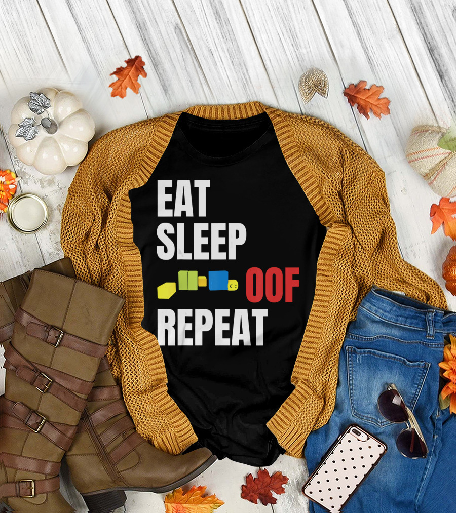 Eat Sleep Oof Repeat Gamer Blocks OOF T-Shirt
