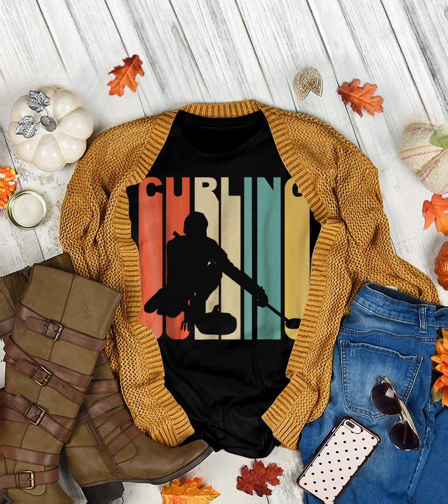 Retro 1970's Style Curling Winter T-Shirt