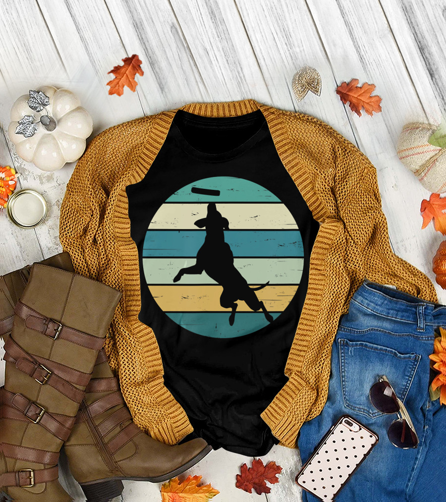 Retro Summer Stripes Dock Diving Dog T-Shirt