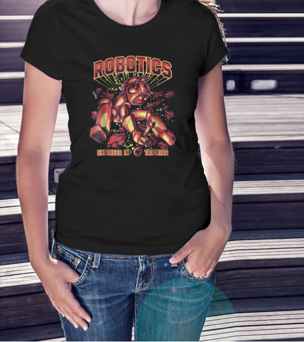 Robotics Engineer In Training Robot Breaking Through Barriers T-Shirt