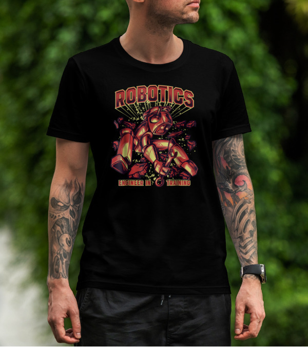 Robotics Engineer In Training Robot Breaking Through Barriers T-Shirt