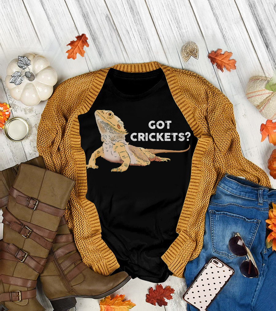 Got Crickets? Bearded Dragon Funny Lizard Reptile Love T-Shirt