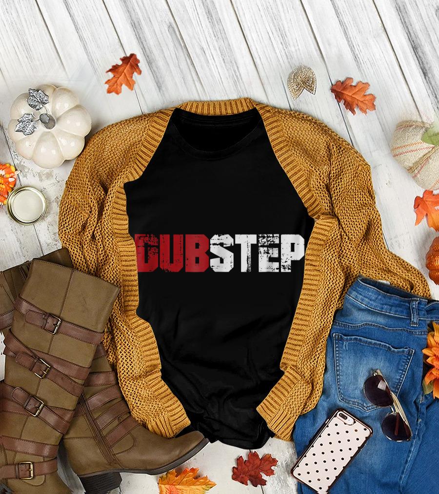 Dubstep Bold Red White T-Shirt