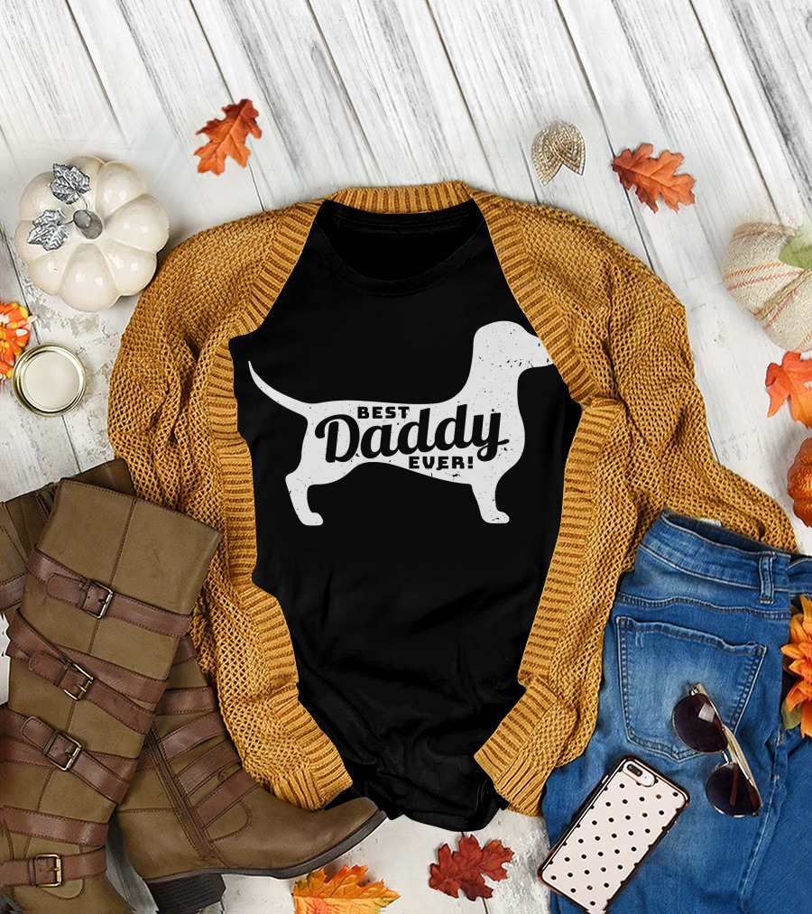 Best Daddy Ever Dachshund Dad T-Shirt