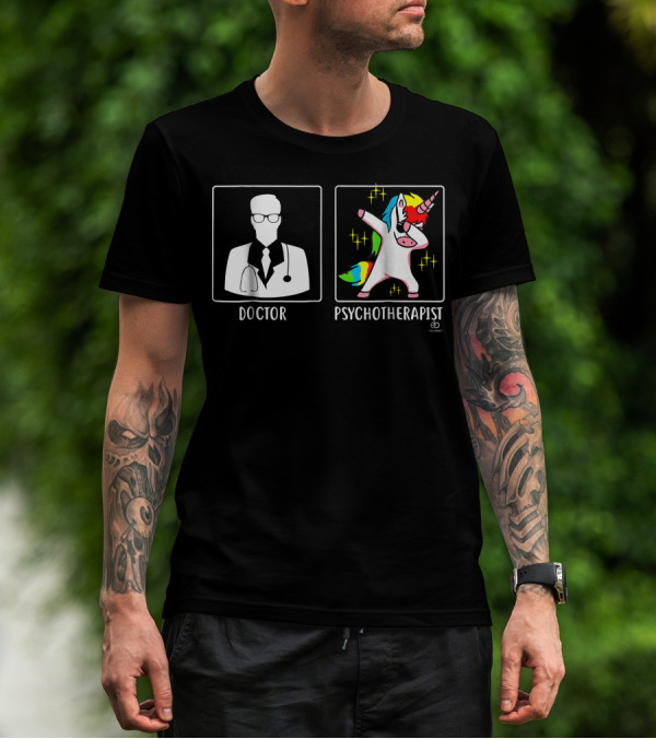 Doctor Psychotherapist Unicorn Dabbing T-Shirt