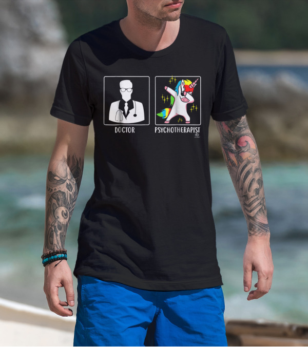 Doctor Psychotherapist Unicorn Dabbing T-Shirt