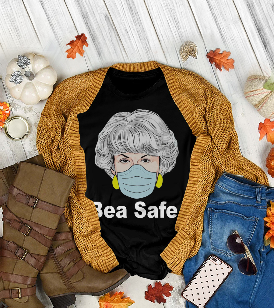 Bea Safe Masked Woman with Yellow Earrings T-Shirt