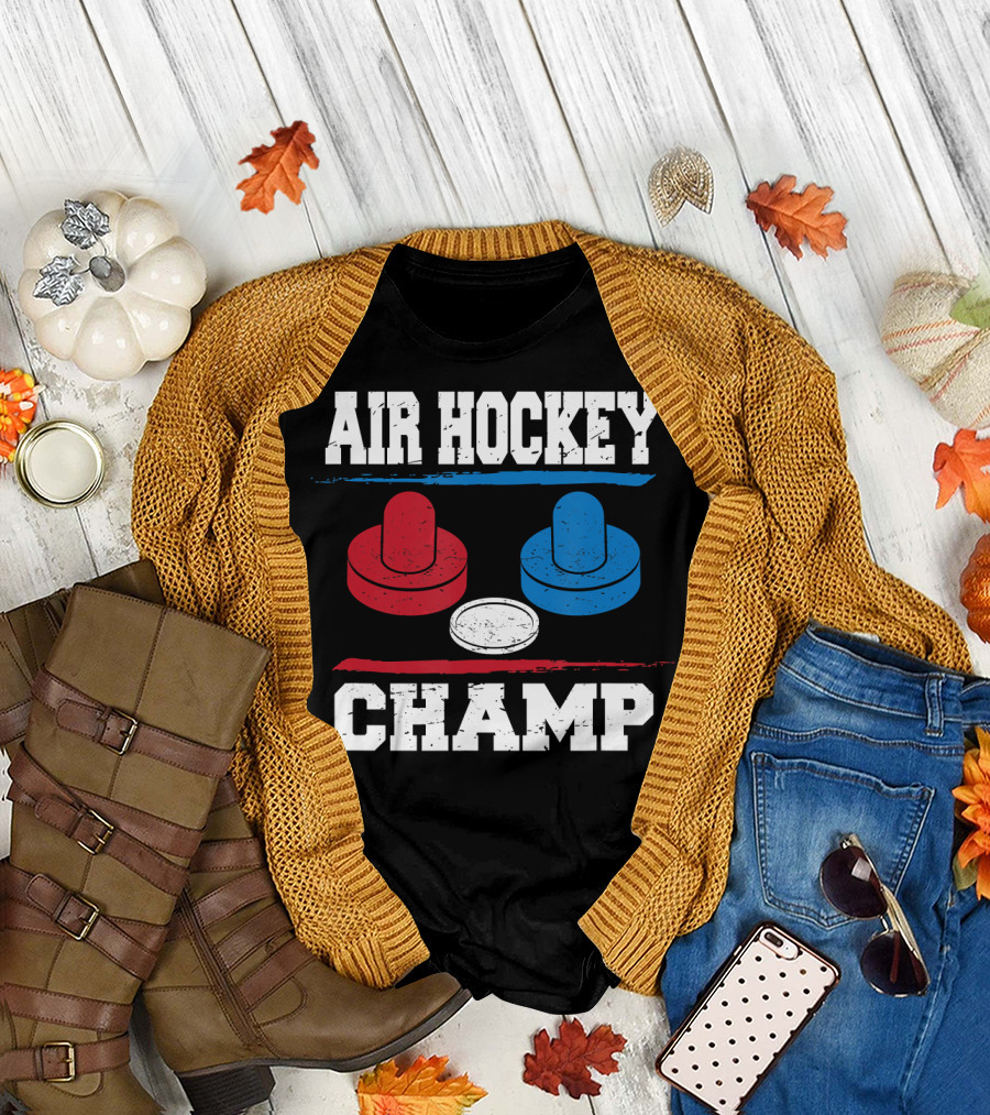 Air Hockey Champ Red Blue Puck Table T-Shirt