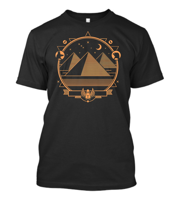 Pyramids Scarab Stars Crescent Moon Ancient Egypt T-Shirt