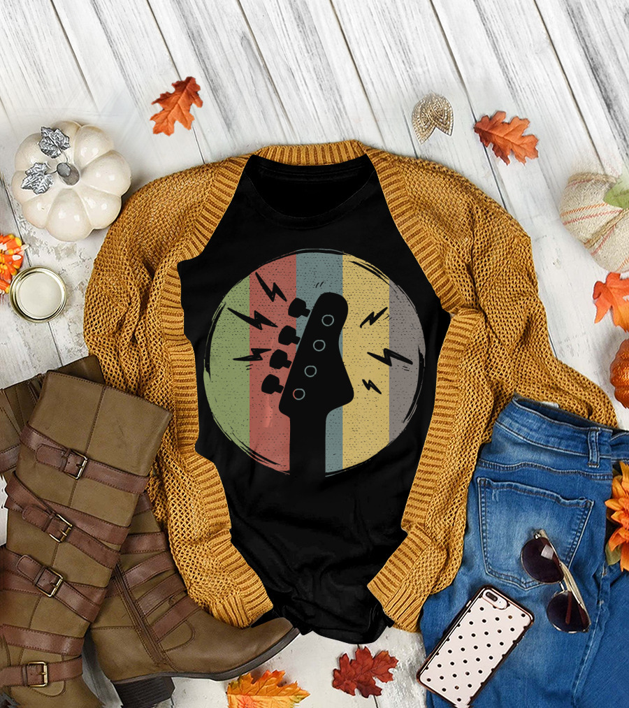 Vintage Bass Guitarist Awesome Music T-Shirt