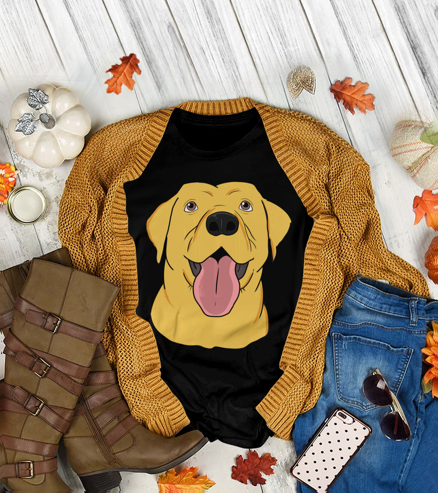 Awesome Yellow Labrador Retriever Face with Tongue Out T-Shirt