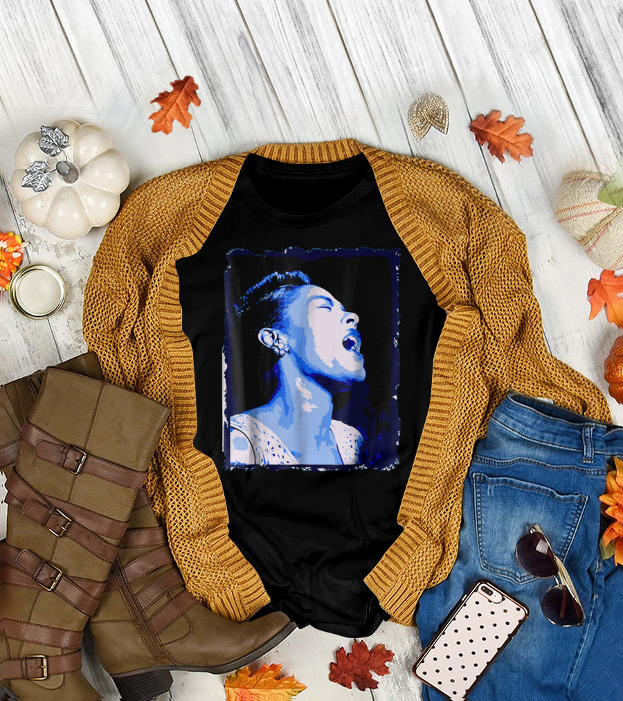 Billie Blues Holiday Jazz Iconic Vocalist Artful Expression T-Shirt